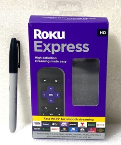lot 48 image: New Open Box Roku Express HD Streaming Device With Standard Remote - As Shown - Retails $30