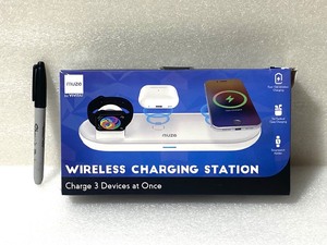 lot 53 image: Muse Wireless Charging Station, Charge 3 Devices at Once - As Shown
