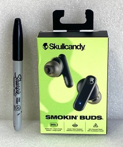 lot 63 image: New Other Skullcandy Smokin Buds Black Wireless Earbuds, Model# S2TAW-R740 - As Shown