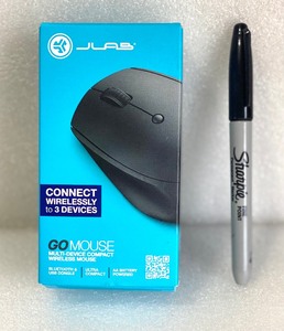 lot 64 image: JLab GO Black Mouse, Bluetooth & USB Dongle - In Condition As Shown