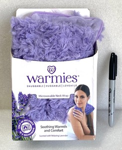 lot 67 image: New Warmies Curly Purple Neck Wrap, Soothing Warmth & Comfort - As Shown - Retails $30