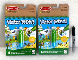 lot 74 image: Lot Of 2 - New Melissa & Doug Lets Explore Water Wow 4 Seasonal Scenes - As Shown