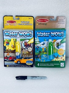 lot 75 image: Lot Of 2 New - Melissa & Doug Lets Explore Water Wow (1) 4 Seasonal Scenes & (1) Vehicles Water Reveal Pad - As Shown