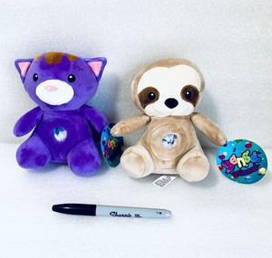 lot 78 image: Lot Of 2 New With Tags - Senseational Plushes, Squish, Squeeze & Hug, (1) Cat & (1) Dog - As Shown