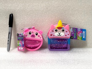lot 108 image: Lot Of 2 New With Tags - Feel It, Fill It & Clip It Mini Zip With Liquid Floating Glitter, (1) Piglet & (1) Twinkle - As Shown