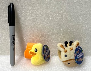 lot 109 image: Lot Of 2 New With Tags - ToyTown Express Plush Slap Bracelets, (1) Giraffe & (1) Duck - As Shown
