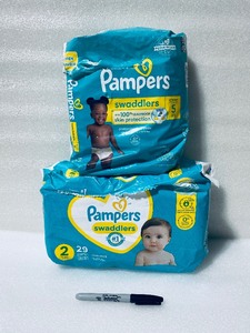lot 123 image: Lot Of 2 New Other - Pampers Swaddlers - As Shown - READ