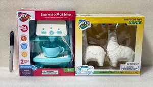 lot 137 image: Lot Of 2 New - Play Right Espresso Machine & Paint Your Own Llamas - As Shown