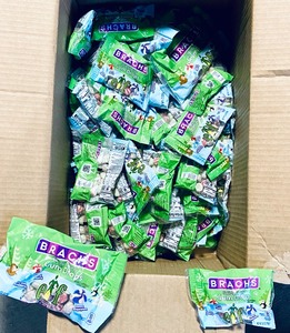 lot 161 image: Lot Of 80 New - Brach�s Swirly Twirly Gum Drops, Merry Cherry, Icy Blue Raspberry & Sweet Sugarplum, (21) 8 Oz. Packages & (59) 2.5 Oz. Packages - As Shown