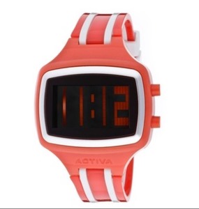 lot 3 image: Activa Giotto Mens 45mm Watch, RedWhite Band, Model# AA401-007 - As Shown - Retails $$ (READ)