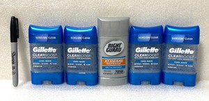lot 176 image: Lot Of 5 New Other - (4) Gillette & (1) Right Guard Deodorant - As Shown