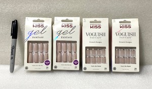 lot 201 image: Lot Of 4 New - Kiss Fantasy Glue On Nails - As Shown