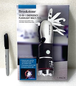 lot 205 image: New Brookstone 10-In-1 Emergency Flashlight Multi-Tool - As Shown