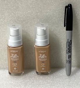 lot 16 image: Lot Of 2 - New LOreal Paris True Match Super Blendable Foundation, Cool Light Medium, 1 Fl Oz. Each Container - As Shown