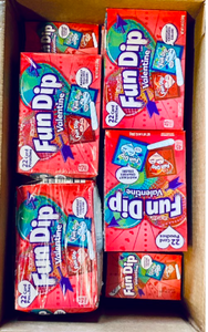 lot 331 image: Lot Of 16 - New Likmaid Fun Dip Valentine Card Pouches, 352 Total Pieces, 9.46 Oz Per Box - As Shown - Total Retail $96 - 2nd Chance Lot