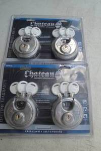lot 99 image: 2-Packs Chateau Security Locks, 2-Locks and Keys Per Pack. C-970