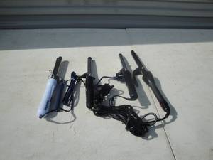 lot 97 image: Lot of 4 curling Irons, Mixed Brands and Styles. Untested