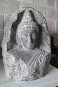 lot 128 image: Buddha Garden Statue, Heavy Rock Looking Resin, About 16 x 8 x 22-H