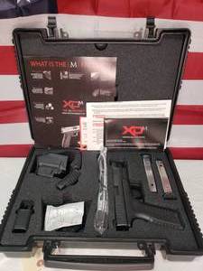 lot 49 image: Springfield XDM 9mm Pistol w 2 Magazines, Extra Grips, Speed Loader, Gun Holster & Case