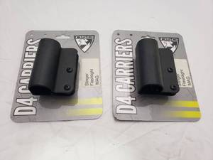 lot 320 image: D4 OWB Kydex Stinger Flashlight Carrier - Black - QUANTITY 2 - BID IS TIMES THE QUANTITY