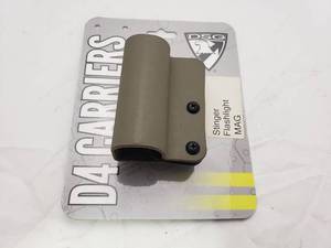 lot 321 image: D4 OWB Kydex Stinger Flashlight Carrier - E2-tan