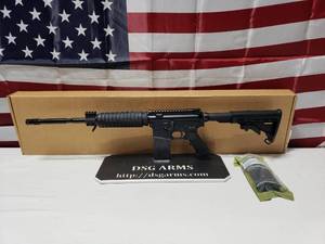 lot 16 image: NEW Armalite M15 5.56mm Tactical Carbine w 16 Barrel, Railed Gas Block & Magpul MOE 30 Round Magazine - Black, Model ARMDEF15