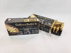 lot 150 image: Sellier & Bellot .380 Auto 92gr Ammo.  50 Rounds Per Box.  PRICE IS PER BOX - QUANTITY 2 - BID IS TIMES THE QUANTITY