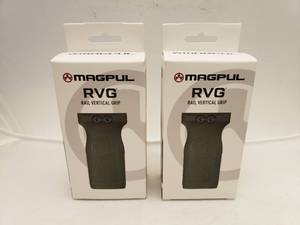 lot 586 image: MAGPUL MOE RVG Rail Vertical Grip   Olive Drab Green - QUANTITY 2 - BID IS TIMES THE QUANTITY
