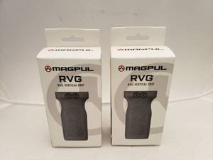 lot 593 image: MAGPUL MOE RVG Rail Vertical Grip   Stealth Grey - QUANTITY 2 - BID IS TIMES THE QUANTITY