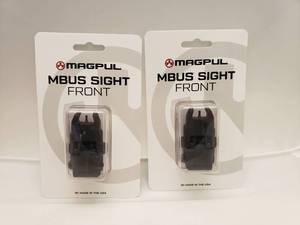 lot 462 image: MAGPUL Gen2 MBUS Front Back Up Sight   Black - QUANTITY 2 - BID IS TIMES THE QUANTITY