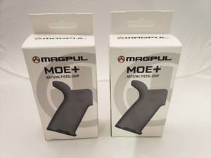 lot 635 image: MAGPUL MOE Rubber Pistol Grip   Stealth Grey - QUANTITY 2 - BID IS TIMES THE QUANTITY