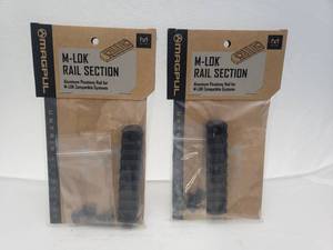 lot 1354 image: MAGPUL M LOK 9 Slot Aluminum Rail Section - QUANTITY 2 - BID IS TIMES THE QUANTITY