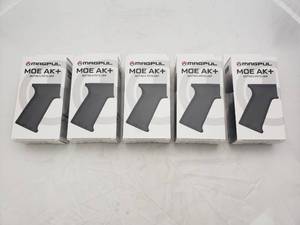lot 1545 image: MAGPUL MOE AK Pistol Grip for AK 4774   Black - QUANTITY 5 - BID IS TIMES THE QUANTITY