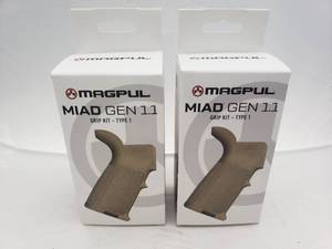 lot 1603 image: MAGPUL MIAD Gen 1.1 Grip Kit for 5.56 Receivers   Dark Earth - QUANTITY 2 - BID IS TIMES THE QUANTITY