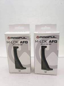 lot 1298 image: MAGPUL MOE M LOK Angled Fore Grip AFG   Olive Drab Green - QUANTITY 2 - BID IS TIMES THE QUANTITY
