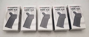 lot 1586 image: MAGPUL MOE K2 Pistol Grip for AR15M4   Stealth Grey - QUANTITY 5 - BID IS TIMES THE QUANTITY