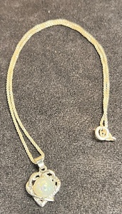 lot 13 image: .925 Sterling Silver Necklace WOpal Pendant