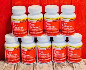 lot 162 image: Nine (9) Bottles of 125 Count Extra Strength Pain Reliever Caplets
