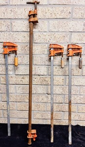 lot 34 image: Four (4) Vintage Bar Clamps