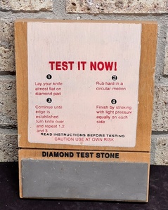 lot 64 image: Vintage Diamond Test Stone for Knife Sharpening