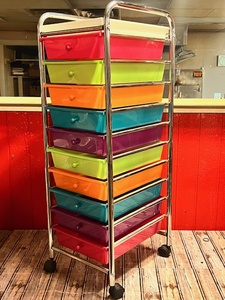 lot 55 image: 10-Drawer Multipurpose Mobile Rolling Utility Storage Organizer&nbsp
