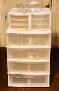lot 85 image: Four Plastic Storage Containers W 1-4 Drawers - Including Two (2) Sterilite&nbsp