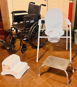 lot 93 image: Big Lot of Medical Equipment - Including Wheel Chair &amp New Potty Chair
