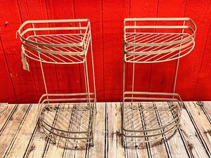 lot 159 image: Two (2) Metal IndoorOutdoor&nbsp Corner Shelves