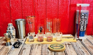 lot 152 image: Drinking Supplies - Including 2 Beer Flights, The Original Ka-Pong Game, Cocktail Mixing Supplies, &amp Collectible Alcohol Themed Glasses and Shot Glasses