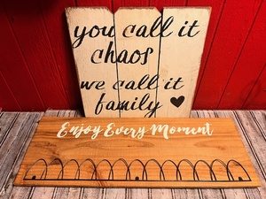 lot 226 image: Inspirational &amp Funny Wooden Wall Hanging SignsDecor