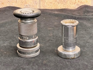 lot 252 image: Vintage Elkhart Brass Mfg. CO Inc. L-206-T Fire Hose Nozzle &amp Brass Powhatan Fire Nozzle 250 B&ampI&nbsp