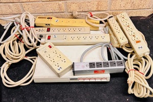 lot 236 image: Newpoint Power Control Center &amp Computer Grade Surge Protector W Eight (8) Other Surge ProtectorsPower Strips