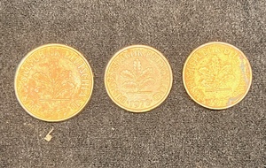lot 257 image: 1977 &amp 1978 Germany One (1) 10 Pfennig &amp Two (2) 5 Pfennig Coins