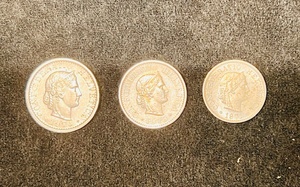 lot 259 image: Three Switzerland Coins 1970 - 20 Rappen, 1975 - 10 Rappen, &amp 1972 - 5 Rappen